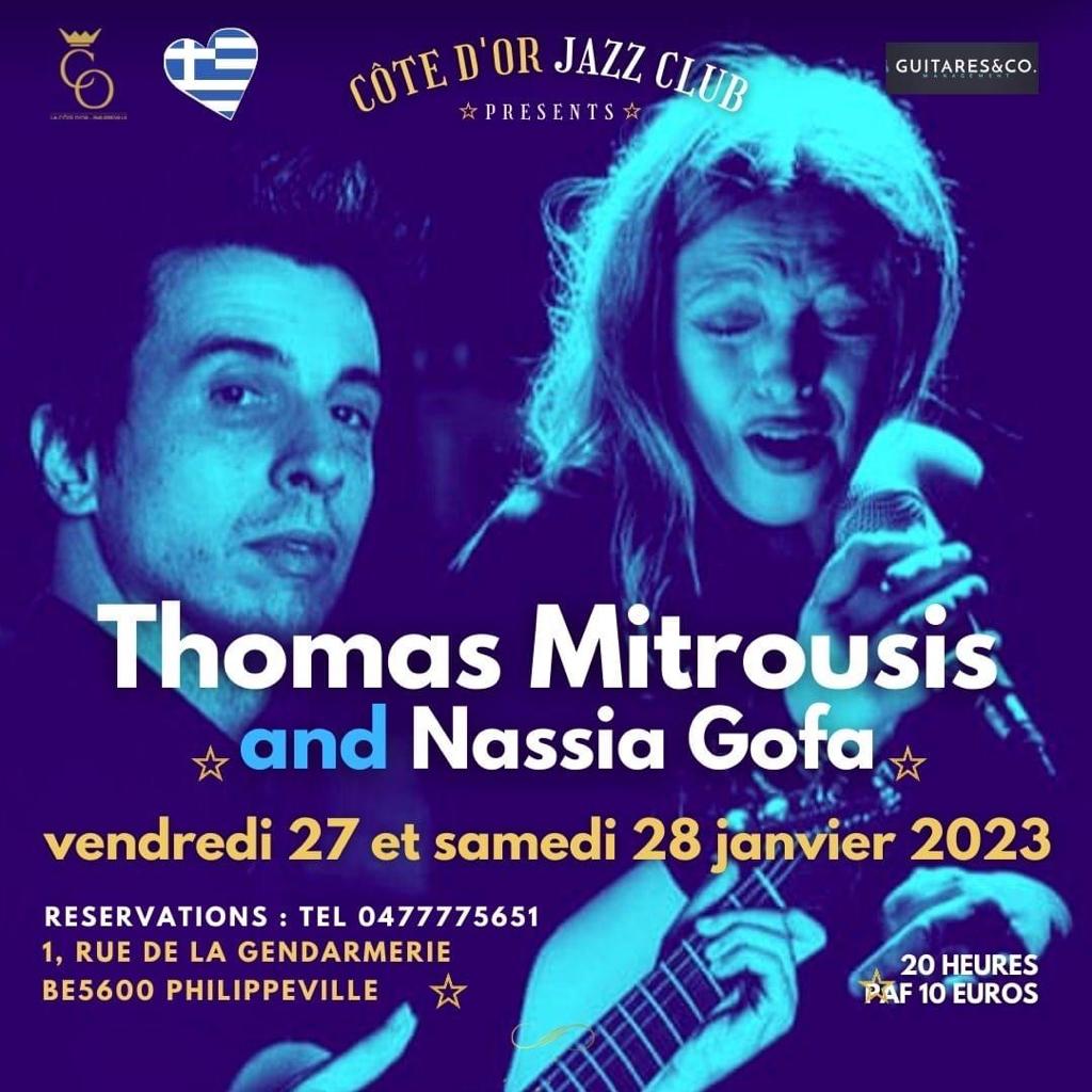 Thomas Mitrousis and Nassia Gofa au Jazzclub de la Côte  d'Or (Philippeville)